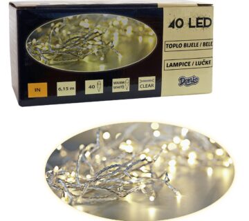 40 LED lanac bijelo svjetlo na baterije - cover