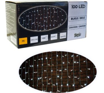100 LED, zavjesa, bijelo svjetlo - cover
