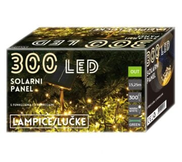 300 LED, solarni panel, 14.95 m, na baterije - cover