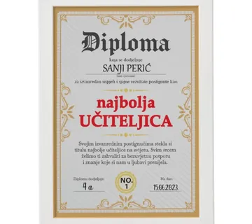 Diploma za najbolju učiteljicu / razrednicu - cover