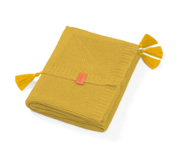 BabyOno Bambus dekica pletena s resicama oker - cover