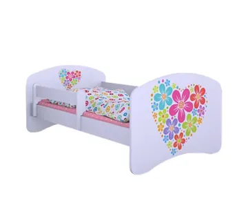 Drveni dječji krevet Happy cvijeće bez ladice – 160*80 - cover