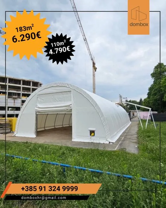 Montažna hala / montažni šator 9.15x20m 4,5m (V) 183m2 DOSTUPNO ODMAH - cover