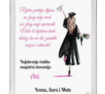 Foto staklo za diplomu – personalizirani poklon s porukom - cover