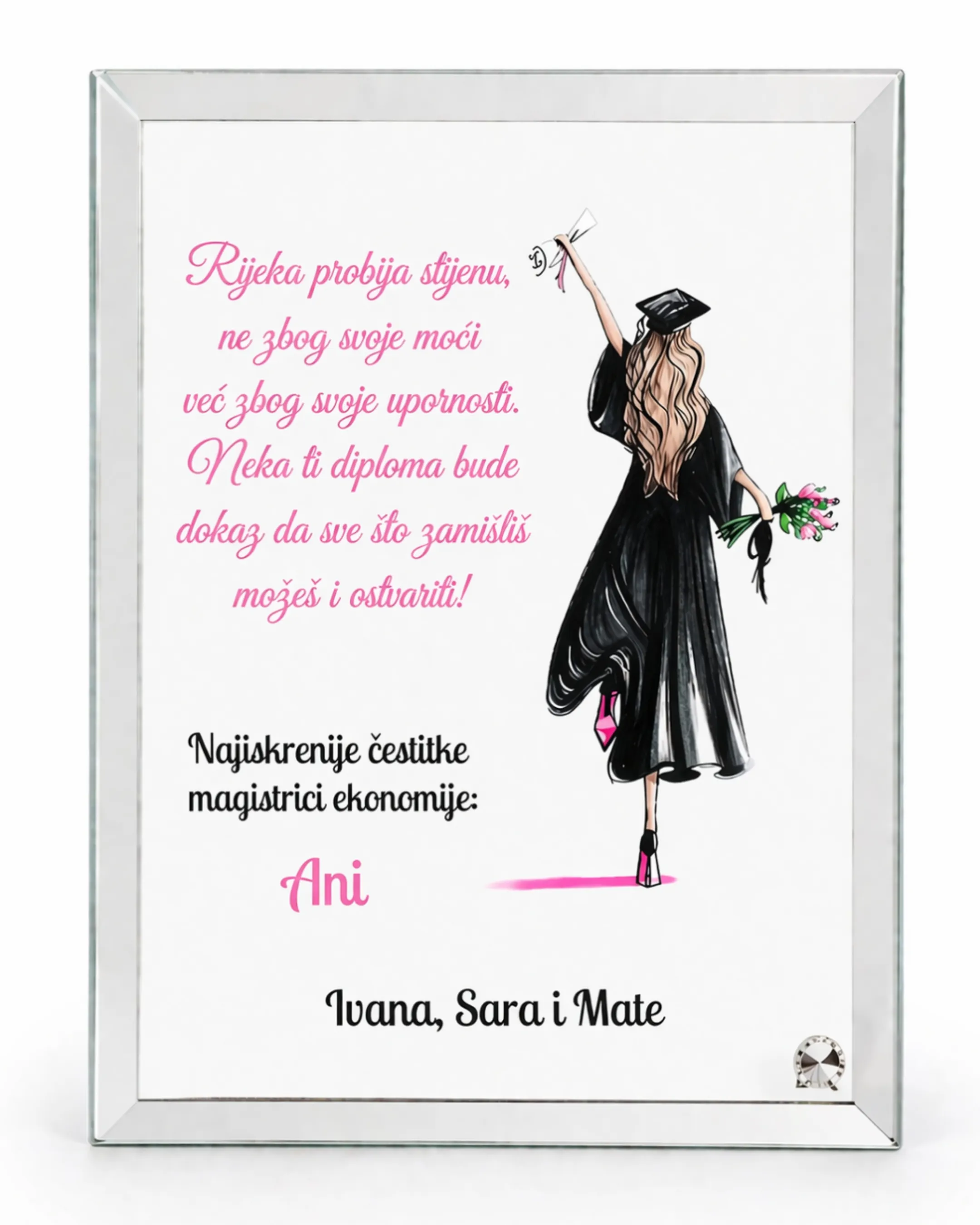 Foto staklo za diplomu – personalizirani poklon s porukom - cover