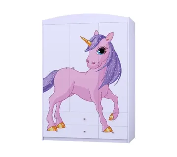 Dječji drveni ormar Happy jednorog - cover