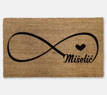 Otirač sa prezimenom s aplikacijom beskonačne ljubavi - cover