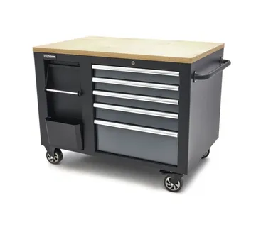 Mobilna kolica za alat, radni stol 114 cm s drvenom radnom pločom - cover