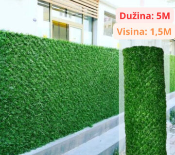 Umjetna trava za ogradu visine 1,5m, cijena za rolu dužine 5m - cover