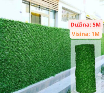 Umjetna trava za ogradu visine 1m, cijena za rolu dužine 5m - cover