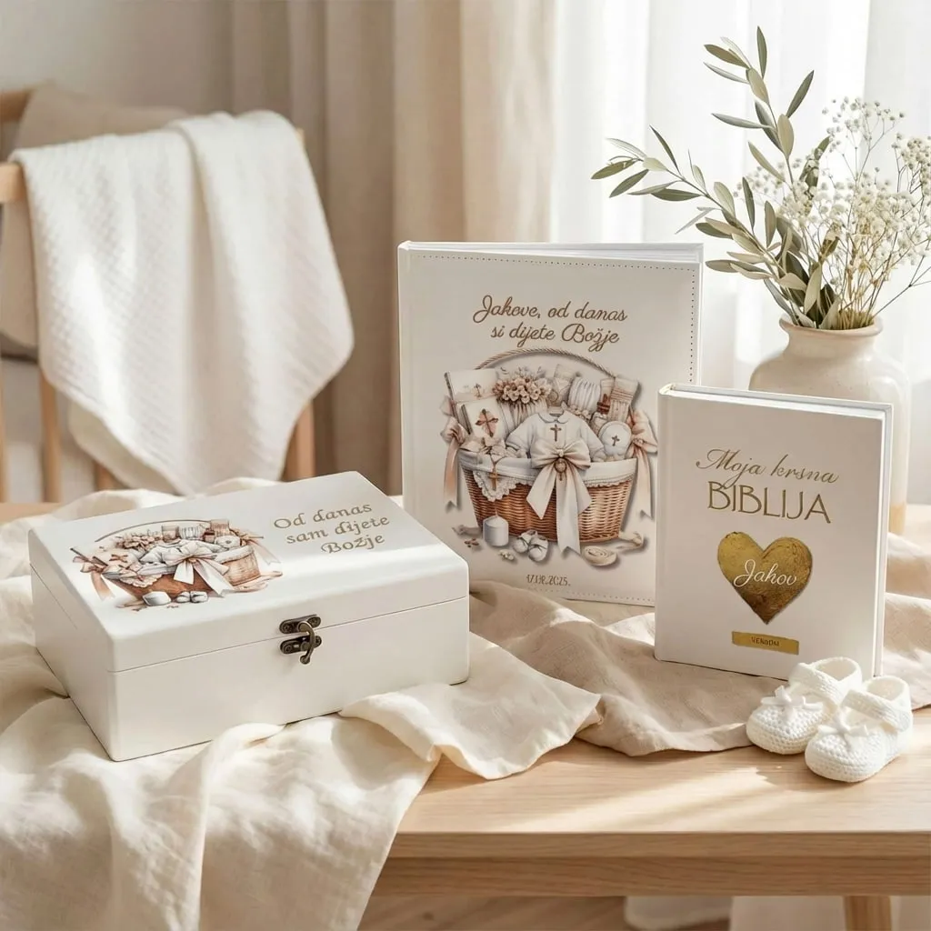 Kutija uspomena, poklon za krštenje, rođendan - cover