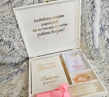 Poklon set za krštenje u drvenoj kutiji - cover