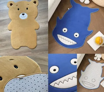 Dječji tepih - 2 modela - kit i medo - 110*70cm - cover