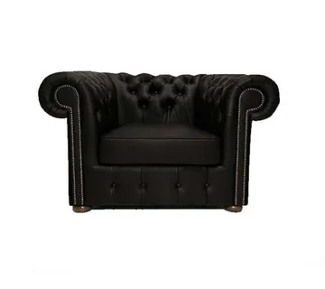 Chesterfield Fotelja Class Leather | 1-sjedište | Matt Black - cover