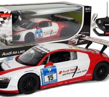 Auto na daljinsko upravljanje Audi R8 LMS Rastar 1:14 bijelo-crveni - cover