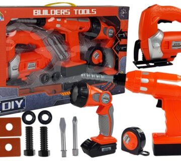 Set alata za djecu s bušilicom Flashlight - 12 elemenata - narančasti - cover