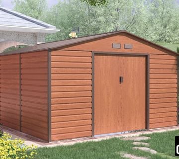 Vrtna metalna kućica 12,9 m² – 3,4 m x 3,8 m - SMEĐA - cover