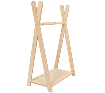 Tipi stalak za odjeću za djecu - mali od prirodnog drva - cover