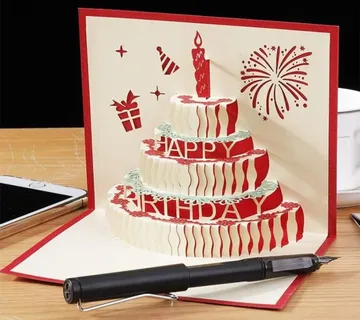 3D Čestitka za rođendan - sa kuvertom - cover