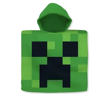 Minecraft ‘Green’ dječji poncho za plažu, 60×120 cm - cover