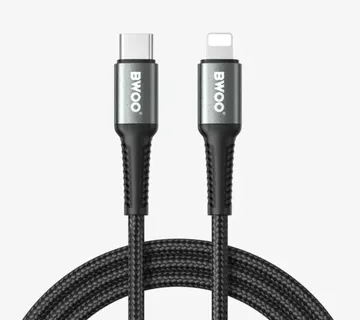 USB-C na Lightning kabel za brzo punjenje PD 27W najlon 1m Max BWOO - cover