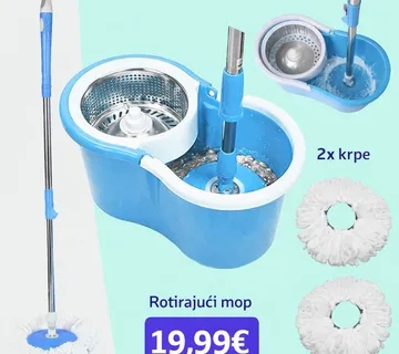 Čistač podova vrhunski rotirajući + 2 krpe + RAČUN - cover