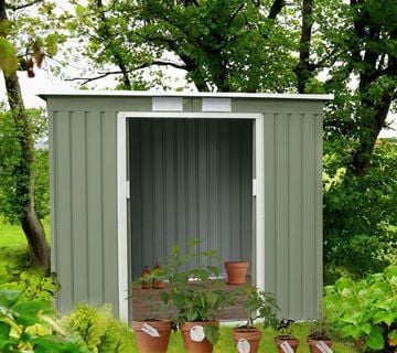 Vrtna metalna kućica za alat P100 XL SVIJETLO MASLINASTO ZELENA-2,8 m² - cover
