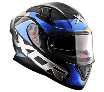 Kaciga AXOR APEX CHROMTECH sjaj crno/plava - cover