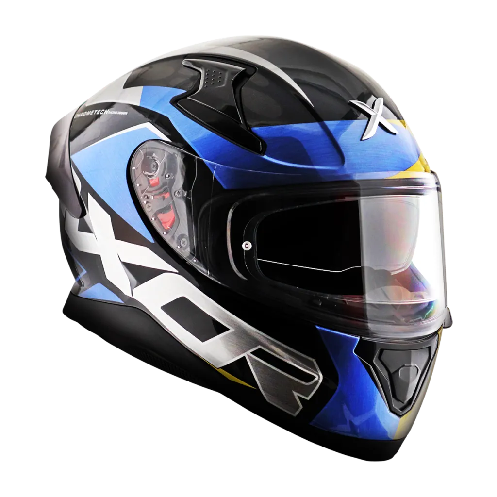 Kaciga AXOR APEX CHROMTECH sjaj crno/plava - cover