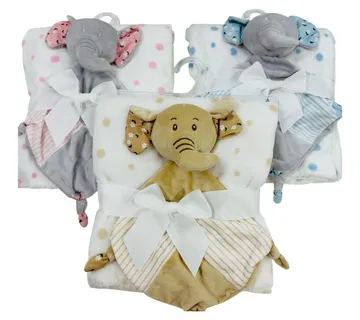 Poklon set Slonić + mekana dekica 100x100 cm - cover