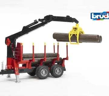 Bruder prikolica za trupce + kran - cover