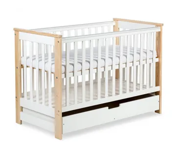 KLUPS IWO krevetić bijeli-bor s ladicom i ogradom 120x60 - cover