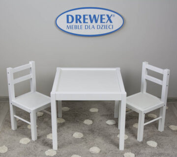 DREWEX Set Stol + 2 stolice bijelo/bijelo - cover