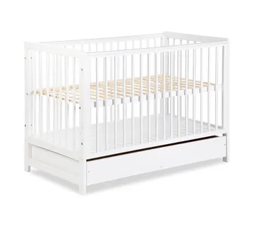 KLUPS TIMI bijeli krevetić s ladicom i ogradom 120x60 - cover