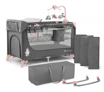 Kinderkraft putni krevetić Joy s dodacima rozi - cover