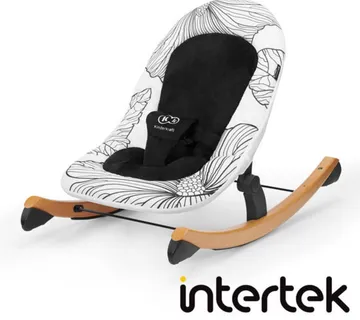Kinderkraft Finio drvena stolica za ljuljanje crno-bijela - cover