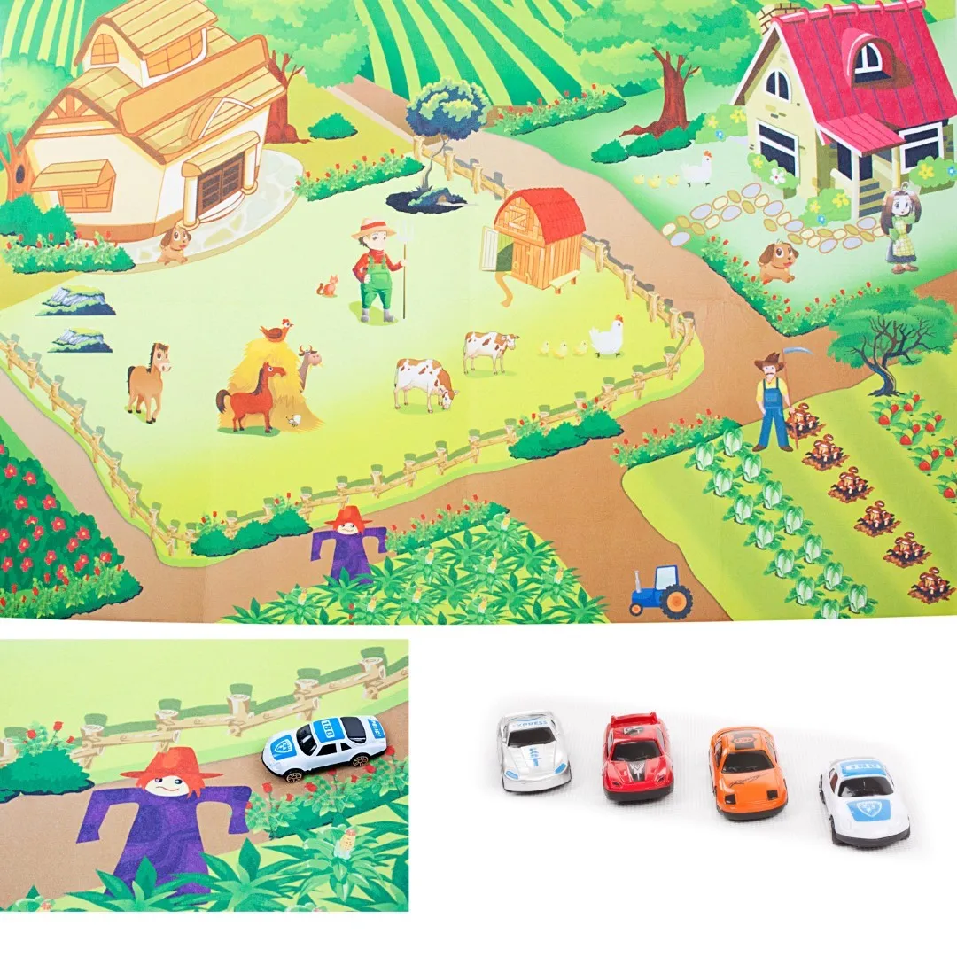 Sun Baby podloga za igru farma s autićima 120x80cm - cover
