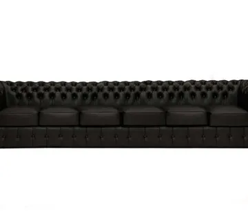 Chesterfield Garnitura Class Leather | 6-sjedišta | Matt Black - cover