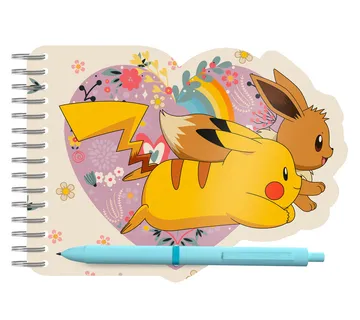Bilježnica i kemijska set Pokemon Pikachu & Eevee - cover