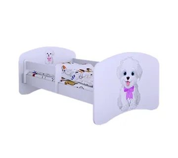 Drveni dječji krevet Happy psić s mašnom bez ladice – 160*80 - cover