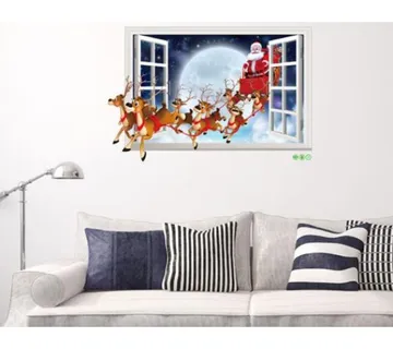 3D Wall sticker Djed Božičnjak dimenzije 70x50cm - cover