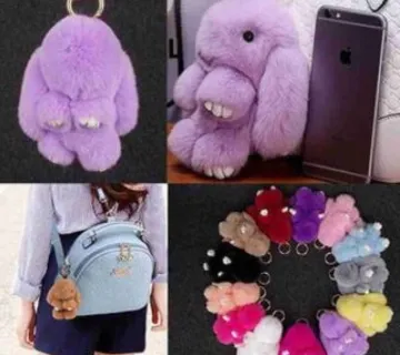 Bunny krzneni privjesak za ključeve, torbu, ruksak - cover