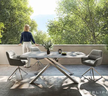 Outdoor stol Edge Boot 200x100cm, Materijal: Keramika Beton siva - cover