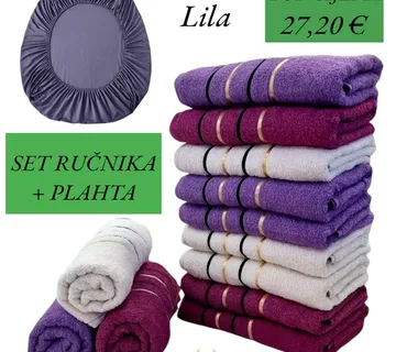 Set ručnika + plahta s gumicom Veliki - Mali - cover