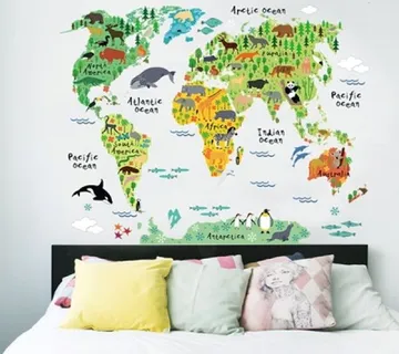 Dječja zidna naljepnica - Animal world (svijet životinja) 60*90cm - cover