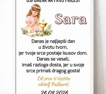 Okvir – uspomena na Prvu pričest za djevojčicu - cover