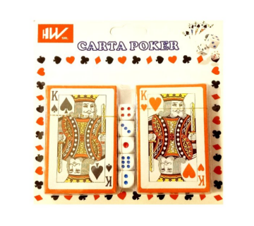 Poker karte 2 špila + 5 kockica - cover