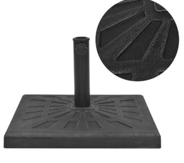 vidaXL Stalak za Suncobran od Smole Pravokutni Crni 12 kg - cover