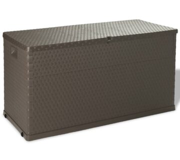 vidaXL Vrtna kutija za pohranu smeđa 120 x 56 x 63 cm PP ratan - cover