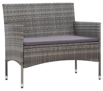 vidaXL Vrtna klupa 105 cm poliratan siva - cover